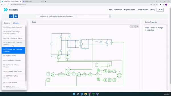 Frenetic Circuit Simulator
